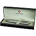 Sheaffer 100 Ballpoint Pen and Mechanical Pencil Set Featuring Nickel Plate Trim - Brushed Chrome