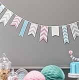 Ginger Ray Chevron Divine Bunting Hanging Party Decoration, Mixed