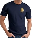 9/11 T-Shirt Never Forget Police Badge Emblem US Patriotic Memorial Adult Navy Tee Shirt