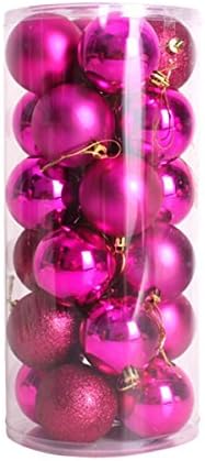 24 Pcs Balls Christmas Tree Ornament Party Decoration Shatterproof Baubles (Rose)