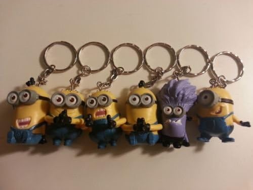 2014 Rare 6PCS Keychain Set Despicable Me 2 Mini Action Figure 3D Minion Collectibles