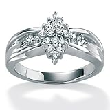 Diamond Platinum Over Silver Ring