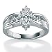 Diamond Platinum Over Silver Ring