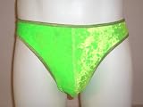Mens LIME VELVET Thong / Flatlock Front