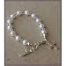 Grace Sterling Silver Childrens Girls Bracelet Jewelry Beautiful keepsake sterling silver bracelet with freshwater sea pearls and Czech crystals accented with a sweet silver cross - perfect for christenings, baptisms or communion! Size Medium 1-5 Years