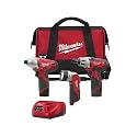 Milwaukee 2490-23 12-Volt Compact Drill, Impact Wrench, and Worklight Combo Kit