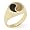 Black Coral Yin Yang Ring with Gold Coral in 14K Yellow Gold - Small