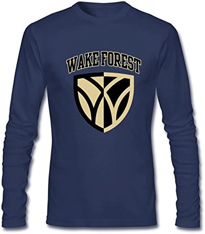 SDUAE Men's Wake Forest University Logo Detail Shield Long Sleeve T Shirt XL Royal Blue