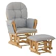 Stork Craft Hoop Glider and Ottoman, Natural/Light Denim