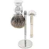 Parker 60R Safety Razor Shave Set - Includes Pure Badger Brush, Stand & Parker 60R Butterfly Open Safety Razor Parker 60R Safety Razor Shave Set - Includes Pure Badger Brush, Stand & Parker 60R Butterfly Open Safety Razor
