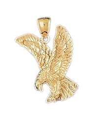 Dazzlers Solid 14k Gold Flying Eagle Charm Pendant Available in three colors from jewelsberry (weights: 8.3 grams only)