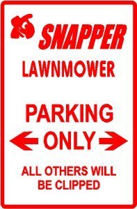 SNAPPER PARKING sign * street lawn mower SNAPPER PARKING sign * street lawn mower