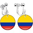Colombia Flag Clip on Earrings