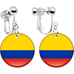 Colombia Flag Clip on Earrings