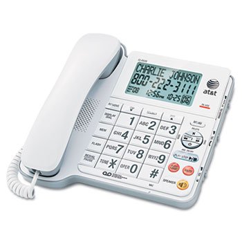 Corded Digital Answering System with Caller ID White