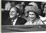 Queen Elizabeth II with HF David, Chairman of the All England Club at... - 16 Inch Canvas Print (40cm) by Heritage-Images