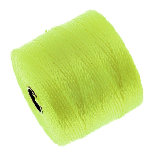 BeadSmith Super-Lon Cord - Size #18 Twisted Nylon - Neon Yellow (77 Yard Spool)