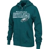 NFL Women's Philadelphia Eagles Football Classic III Long Sleeve Fullzip Fleece Hoodie (Marine Green, Large)