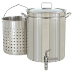 Bayou Classic 1184 Stockpot with Spigot and Basket, 44-Quart