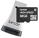 Lexar High Speed MicroSDHC 32 GB Class 10 Flash Memory Card with Reader LSDMI32GBSBNAR