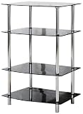 Furniture Solutions Odyssey 4 Tier Shelf Unit, Clear Glass/Chrome: garden storage units