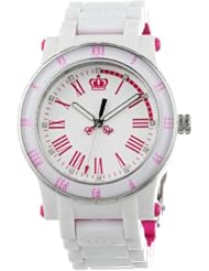Juicy Couture Womens 1900750 HRH White and Pink Plastic Bracelet Watch