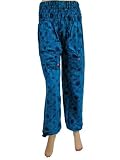 Dodger Blue Printed Baggy Harem Cotton Trouser Pants for Womens 42″
