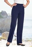 Roamans Plus Size Petite Crease Front Pant