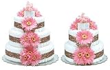 ~ Bloomers *Hot Pink Daisies w/ Leopard Trim* Baby Diaper Cake
