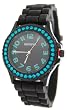 Geneva Womenss Designer Watch with Baguette Stones Bezel Model 804-12