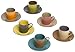 Espresso Coffee Cups with Matching Saucers (Set of 6) by Yedi Houseware|Premium Quality Porcelain In Stylish, Siena Colors for the Perfect Italian Espresso Experience|Stunning Hostess Gift Idea|2 ½ oz