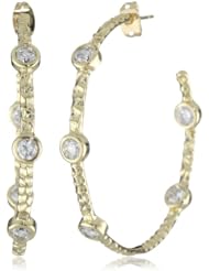 Freida Rothman Belargo Jewelry "Classics" Collection Gold Classic Inside-Out Starry Night Hoop Earrings