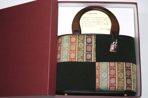 唐花　龍村美術織物生地使用 正絹 高級和装バッグ