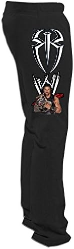 YOUARN Men's Roman Reigns Logo Workout Pants Black