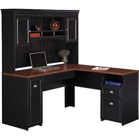 L Shaped Desk with Hutch