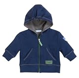 Cotton People organic Baby - Jungen Kapuzenjacke aus 100% Bio-Baumwolle, Gr. 68 (3-6 m), Blau (marine)
