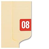 Smead 67908 End Tab Year 2008 Folder Labels, 1 x 1/2, Red Bar, 250/Pack, Carton of 100 packs