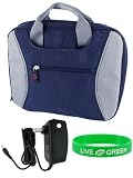 ASUS Eee PC 1000 10-Inch Netbook Carrying Bag Case with Wall Charger - Dark Blue / Grey
