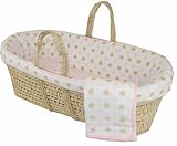 UPC 082072505669 product image for Tadpoles Polka Dot Micro Fleece Moses Basket Set, Pink | upcitemdb.com