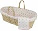 Tadpoles Polka Dot Micro Fleece Moses Basket Set, Pink