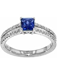 14K White Gold Tanzanite and Diamond Ring -- LIFETIME WARRANTY
