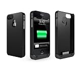 boostcase Hybrid Snap-Case & Detachable 1900mAh Extended Battery for iPhone 4 4S (Black/Black)