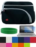 2n1 Combo - Triple Pocket Neorpene Sleeve Case + Screen Protector with Compatible with Acer Aspire One AOD150 10.1-Inch Netbook (Acer Aspire One 10.1-Inch Laptop NOT included) + Bonus Young Micro TM Live Green Wristband