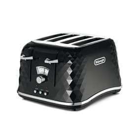 De'Longhi Brillante Faceted 4-Slice Toaster, Black