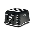 De'Longhi Brillante Faceted 4-Slice Toaster, Black