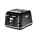 De'Longhi Brillante Faceted 4-Slice Toaster, Black