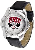 UNLV Runnin Rebels Suntime Mens Sports Watch w/ Leather Band - NCAA College Athletics