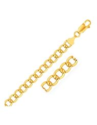 6.2mm 14K Yellow Gold Curb Chain