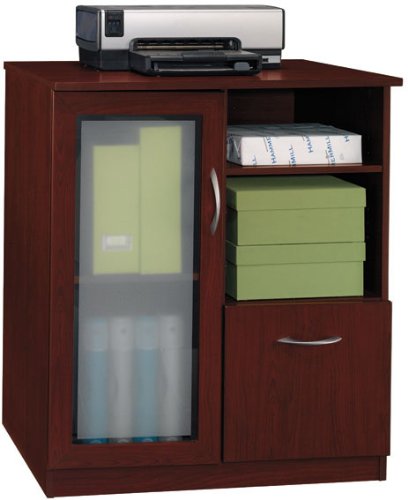 Bush Furniture Vantage Storage Cabinet with Harvest Cherry Finish