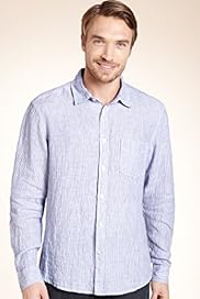 Blue Harbour Pure Linen Bengal Fine Striped Shirt
